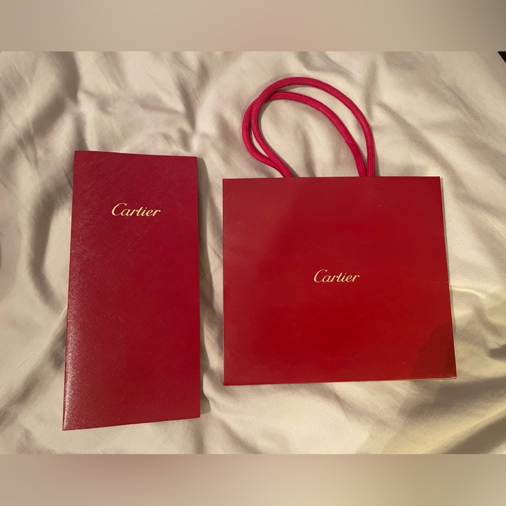 Authentic Cartier gift bag with receipt envelope holder